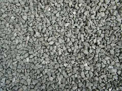 Crushed angular gray stone, seen from above